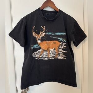 Vintage 90s Single Stitch Deer Shirt-Medium